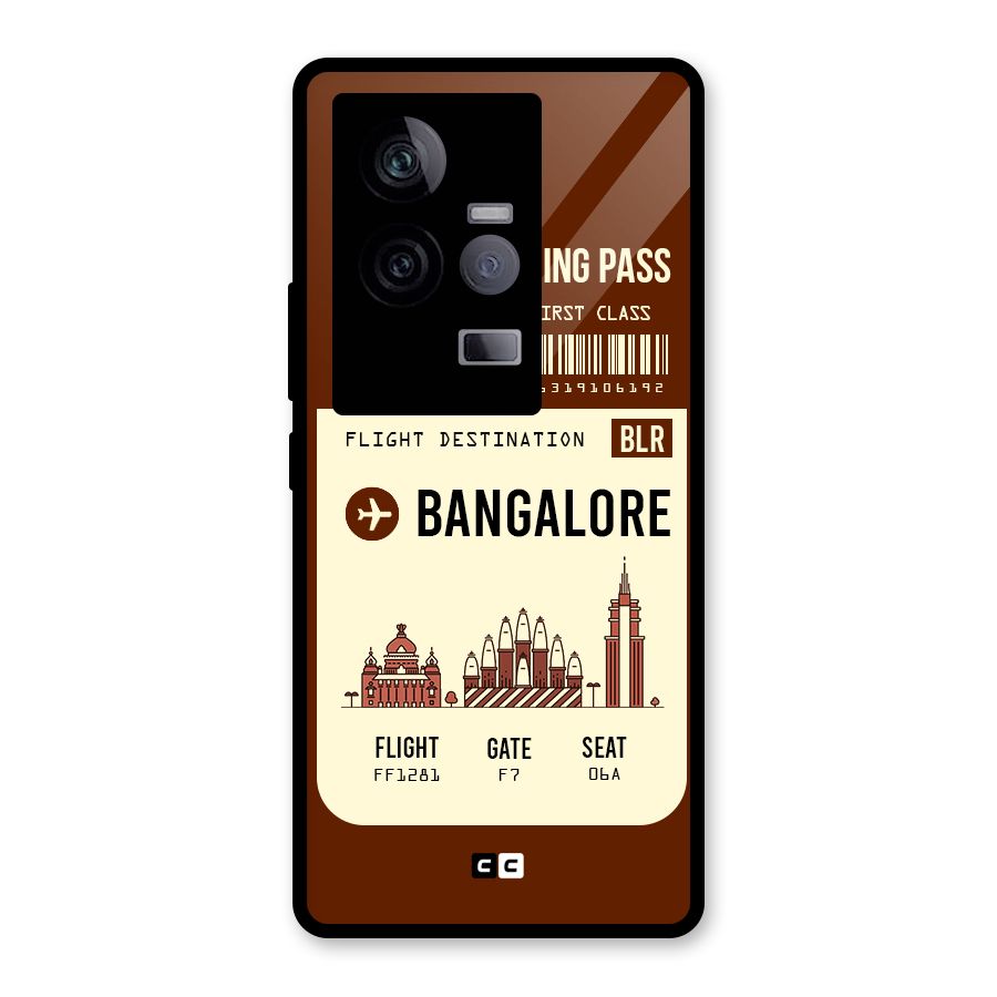 Bangalore Boarding Pass Glass Back Case for Vivo iQOO 11 5G