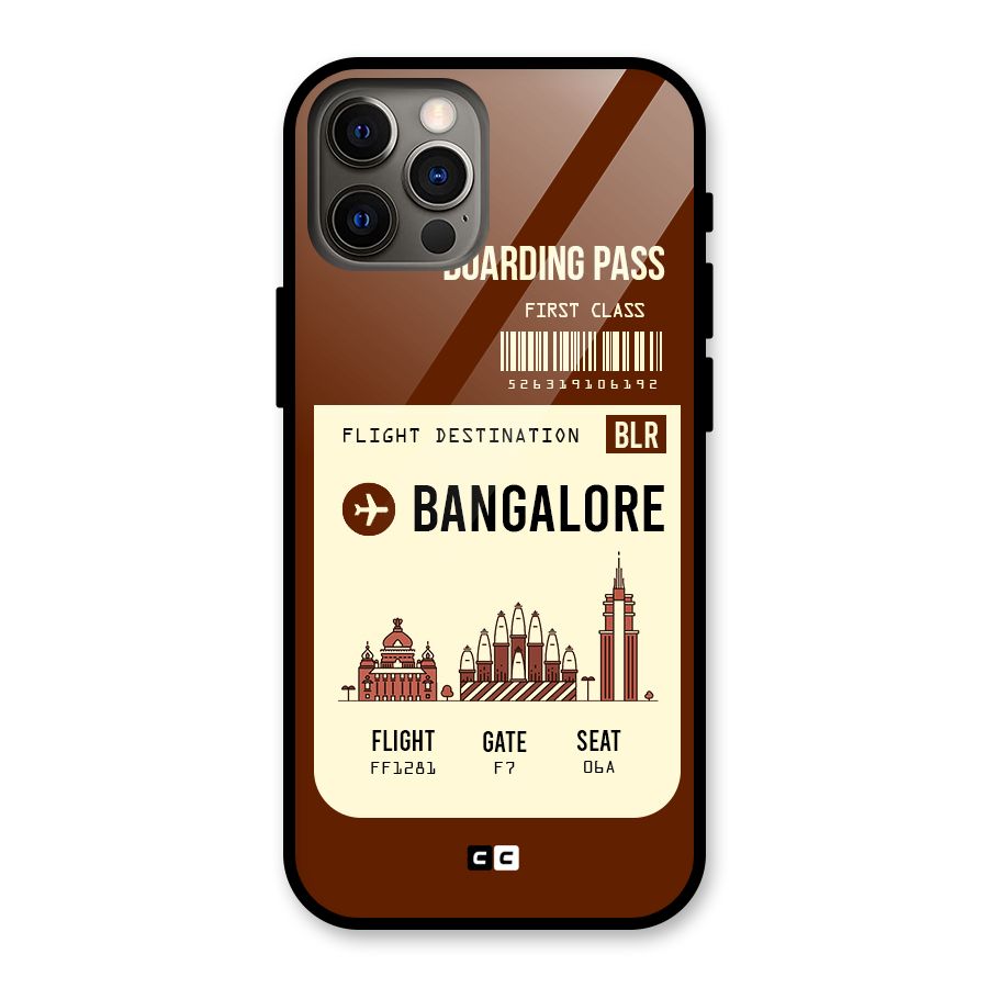 Bangalore Boarding Pass Glass Back Case for iPhone 12 Pro
