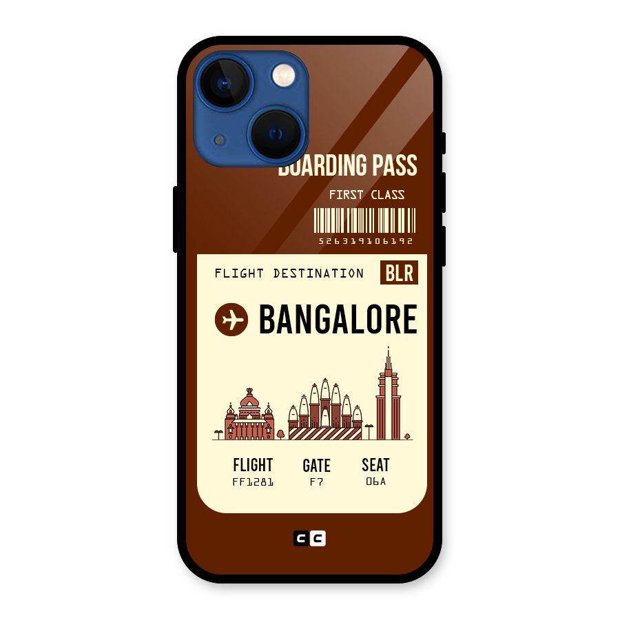 Bangalore Boarding Pass Glass Back Case for iPhone 13 Mini