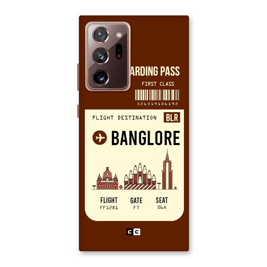 Banglore Boarding Pass Back Case for Galaxy Note 20 Ultra