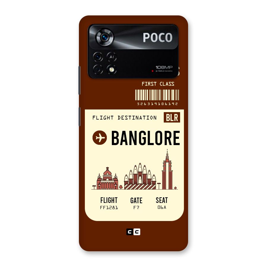 Banglore Boarding Pass Back Case for Poco X4 Pro 5G