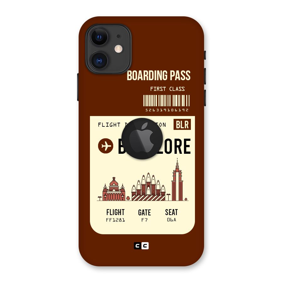 Banglore Boarding Pass Back Case for iPhone 11 Logo Cut