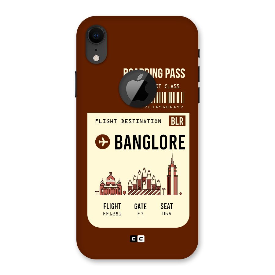 Banglore Boarding Pass Back Case for iPhone XR Logo Cut