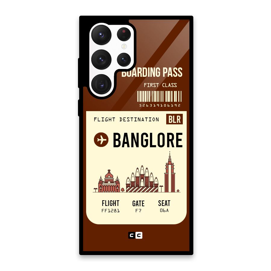 Banglore Boarding Pass Glass Back Case for Galaxy S22 Ultra 5G