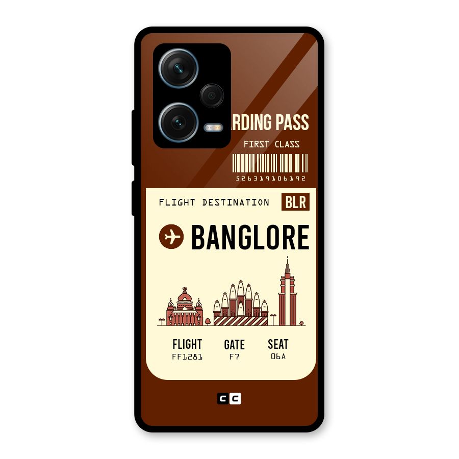 Banglore Boarding Pass Glass Back Case for Redmi Note 12 Pro Plus 5G
