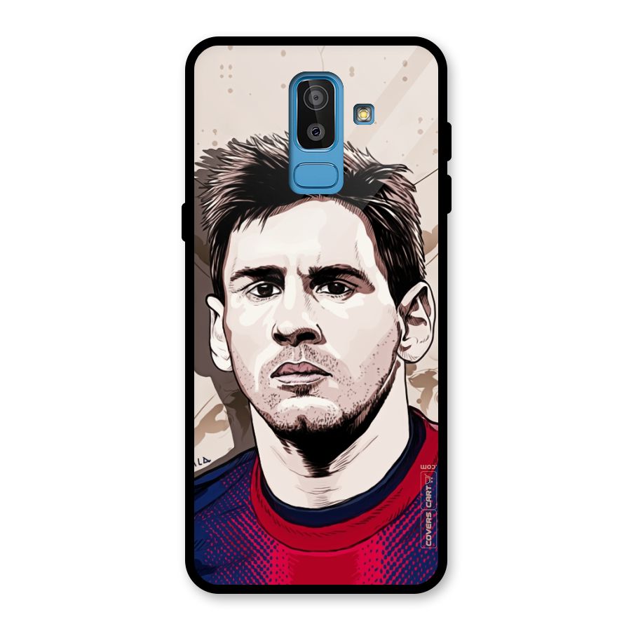 Barca King Messi Glass Back Case for Galaxy J8