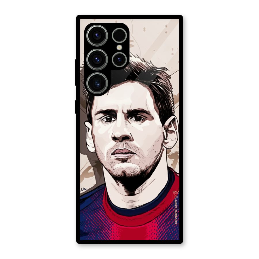 Barca King Messi Glass Back Case for Galaxy S23 Ultra