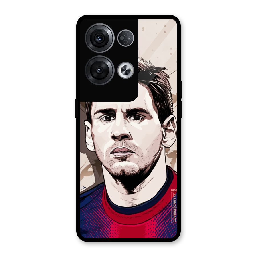 Barca King Messi Glass Back Case for Oppo Reno8 Pro 5G