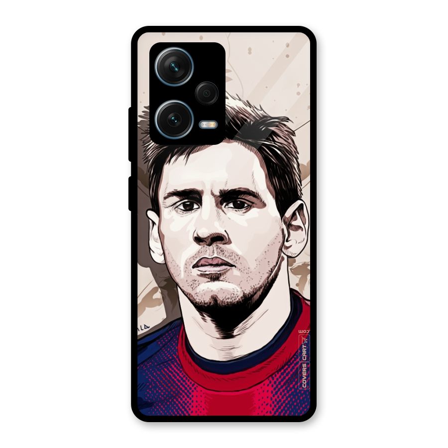 Barca King Messi Glass Back Case for Redmi Note 12 Pro Plus 5G
