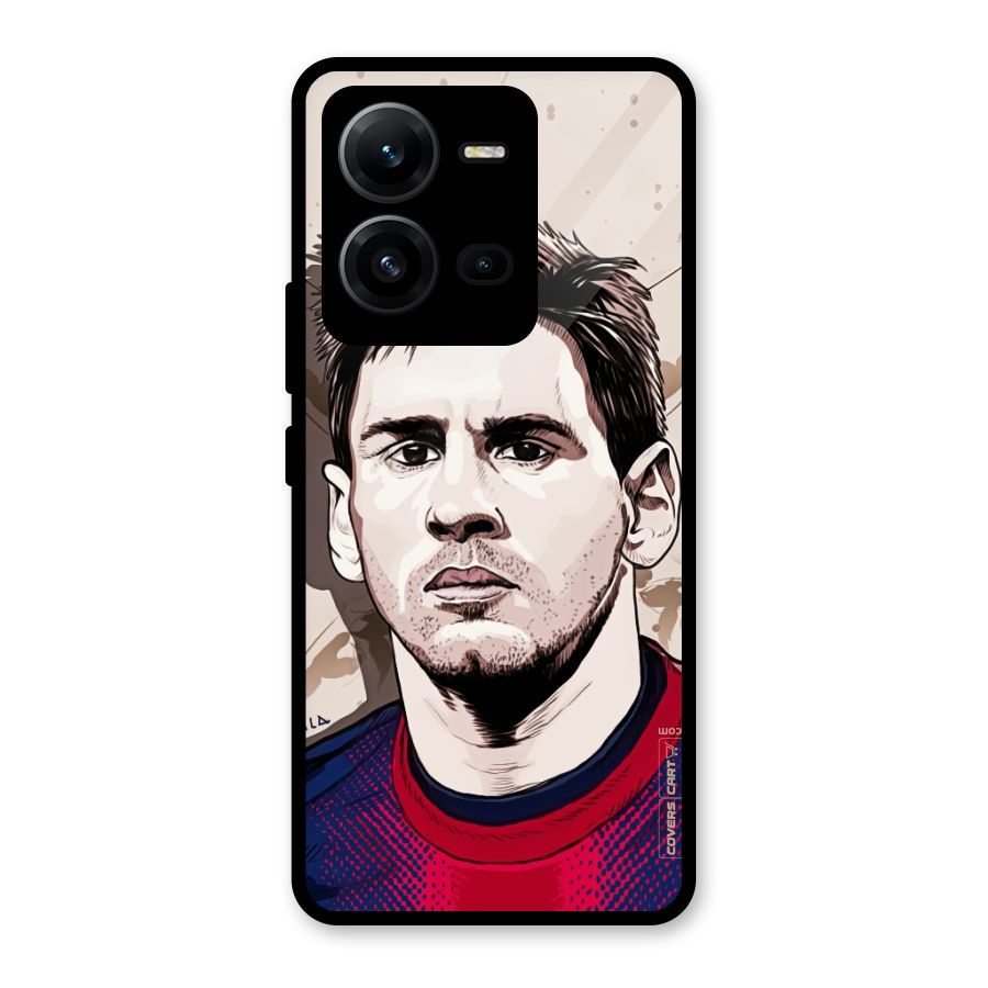 Barca King Messi Glass Back Case for Vivo V25