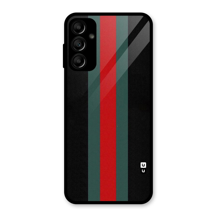 Basic Colored Stripes Glass Back Case for Galaxy A14 5G