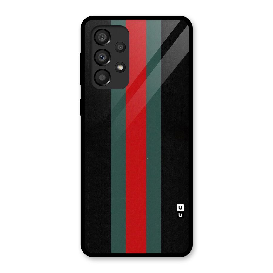 Basic Colored Stripes Glass Back Case for Galaxy A33 5G