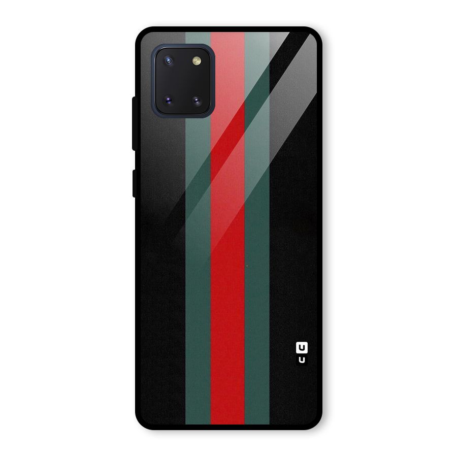 Basic Colored Stripes Glass Back Case for Galaxy Note 10 Lite