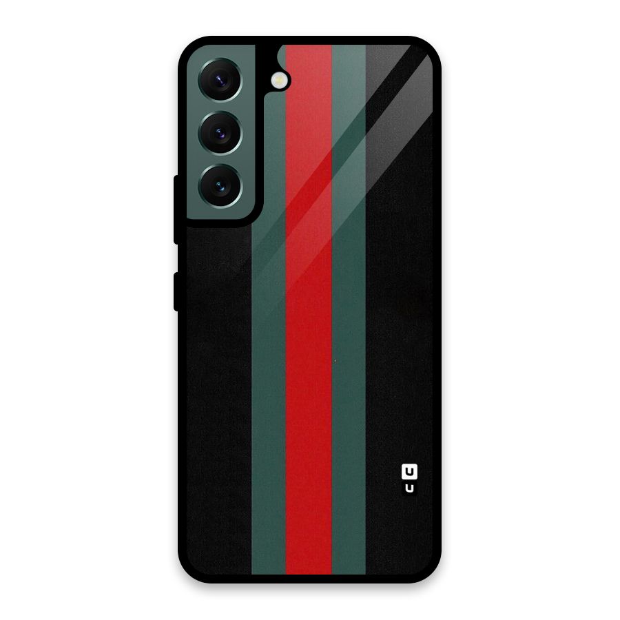 Basic Colored Stripes Glass Back Case for Galaxy S22 5G