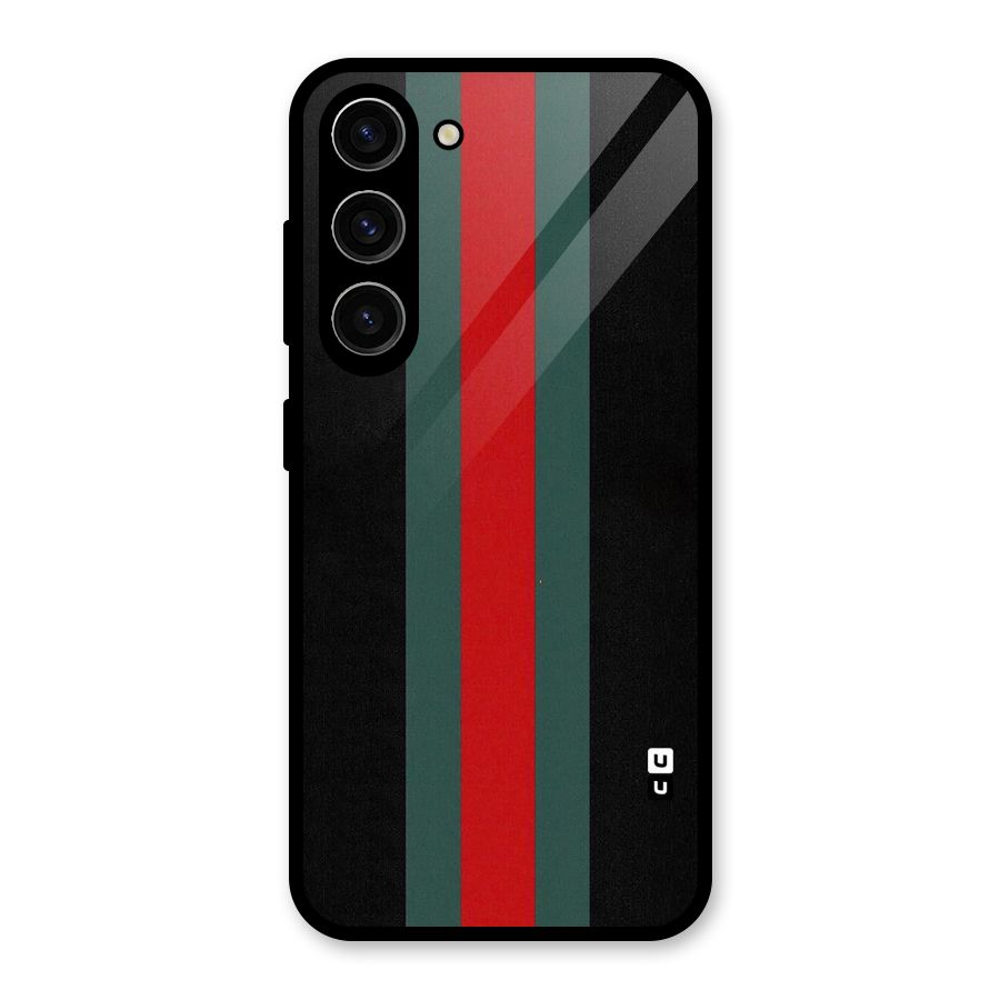 Basic Colored Stripes Glass Back Case for Galaxy S23