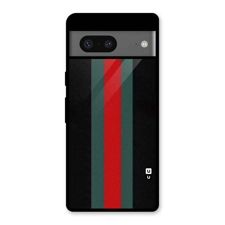 Basic Colored Stripes Glass Back Case for Google Pixel 7