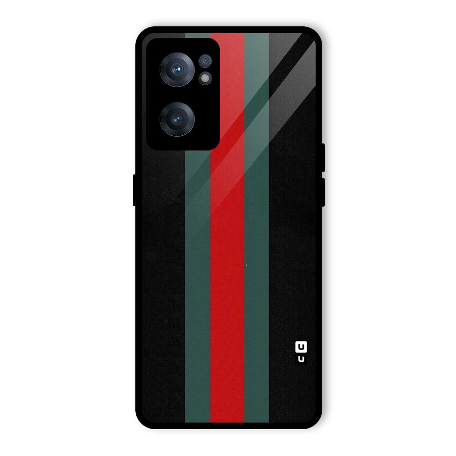 Basic Colored Stripes Glass Back Case for OnePlus Nord CE 2 5G