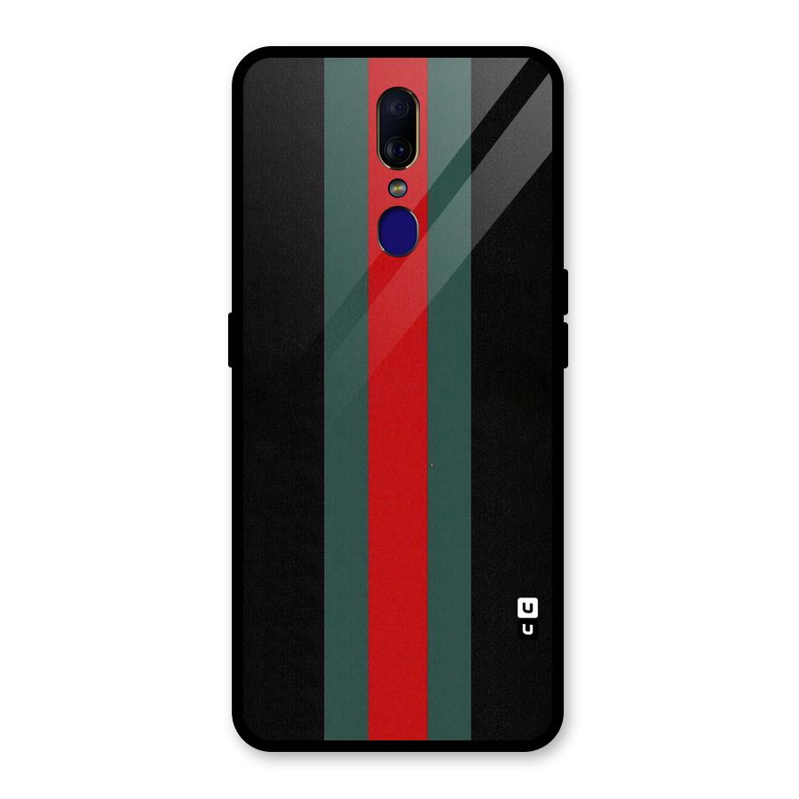 Basic Colored Stripes Glass Back Case for Oppo F11