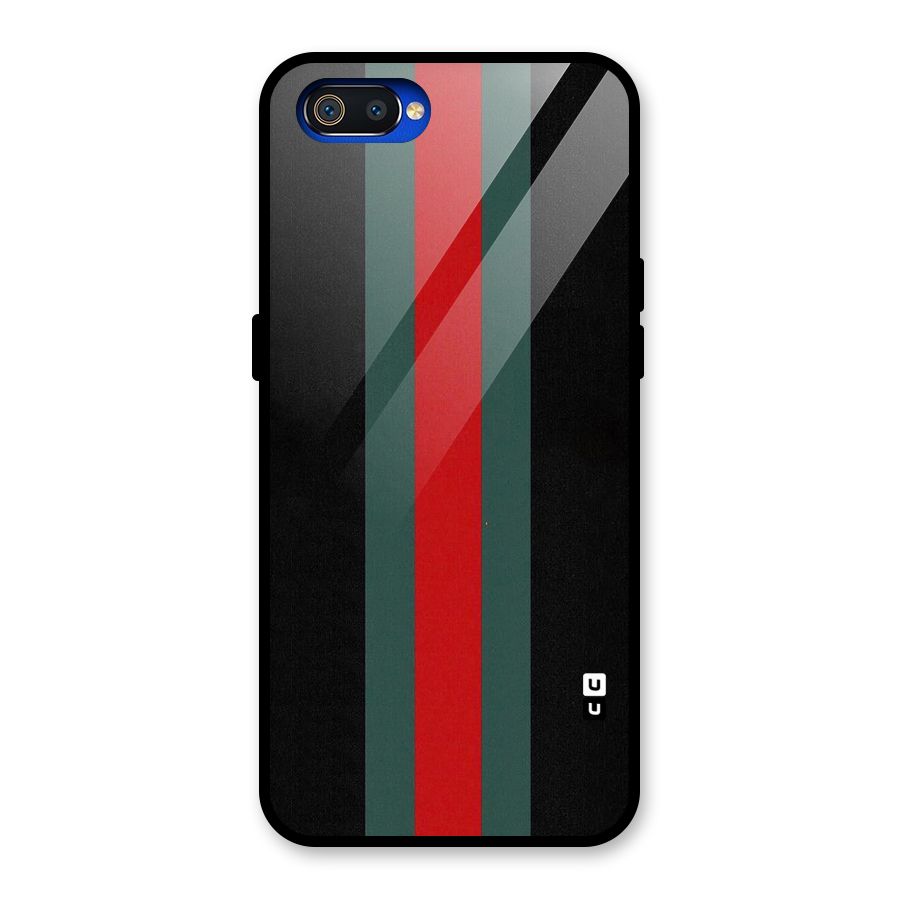 Basic Colored Stripes Glass Back Case for Realme C2