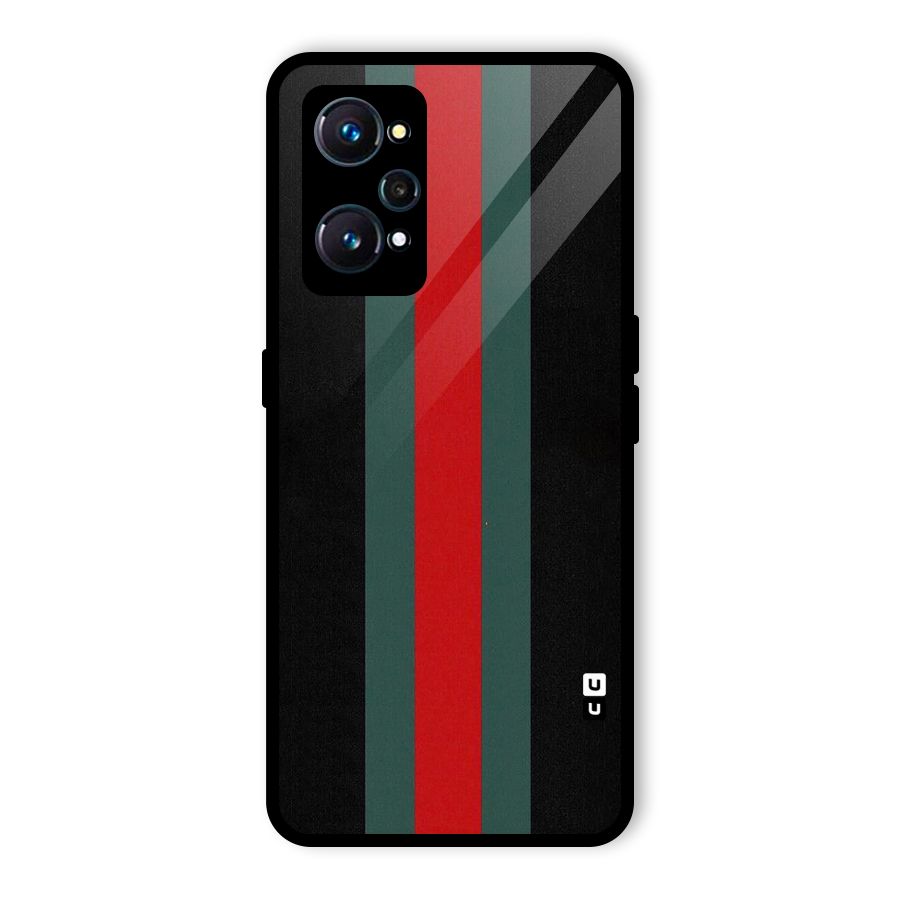 Basic Colored Stripes Glass Back Case for Realme GT 2