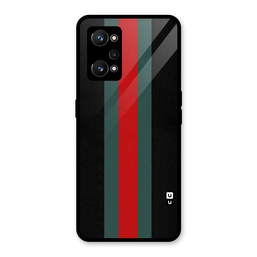Basic Colored Stripes Glass Back Case for Realme GT Neo 3T