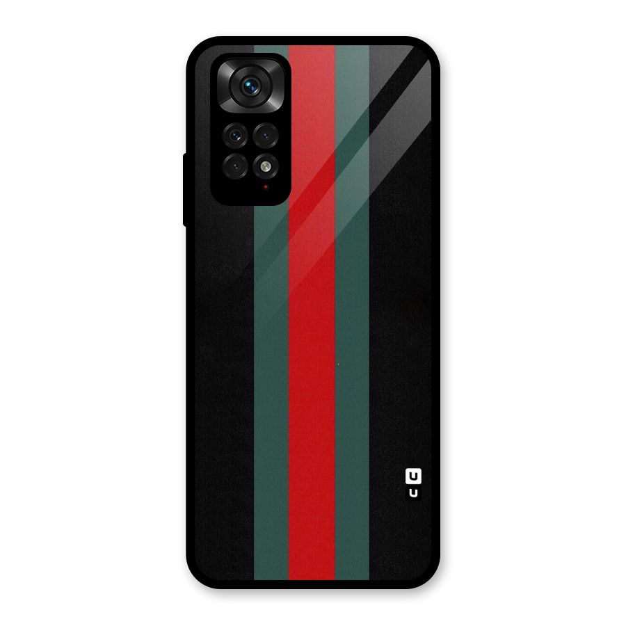 Basic Colored Stripes Glass Back Case for Redmi Note 11