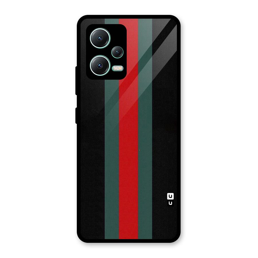 Basic Colored Stripes Glass Back Case for Redmi Note 12 5G