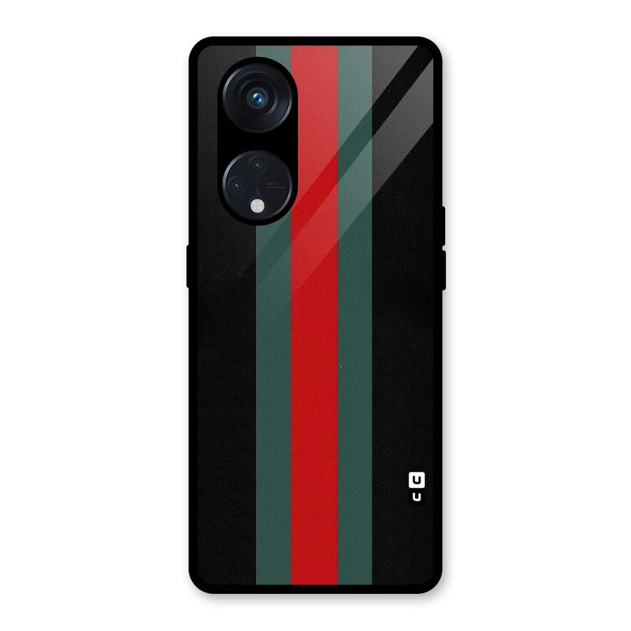 Basic Colored Stripes Glass Back Case for Reno8 T 5G