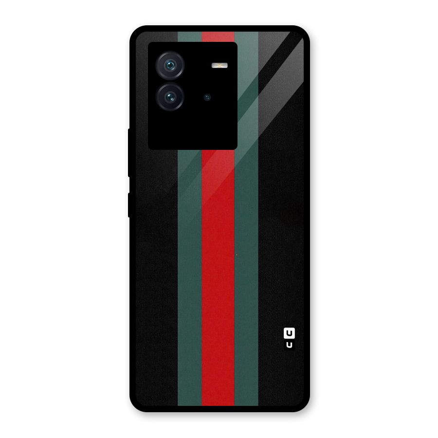 Basic Colored Stripes Glass Back Case for Vivo iQOO Neo 6 5G