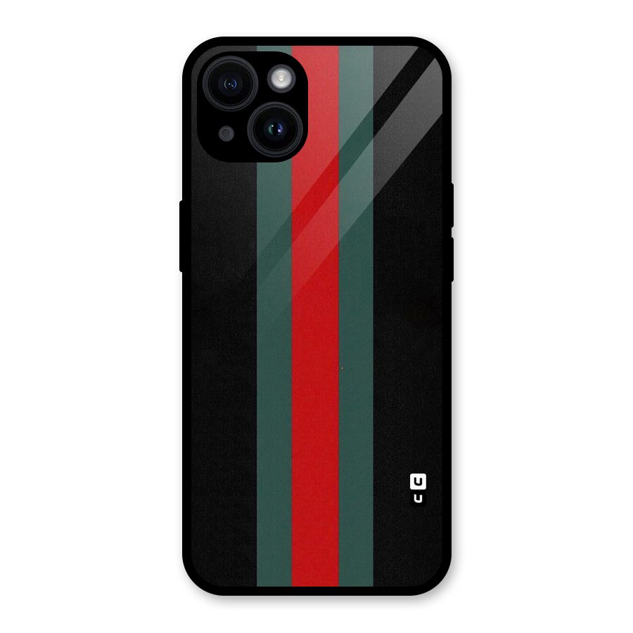 Basic Colored Stripes Glass Back Case for iPhone 14