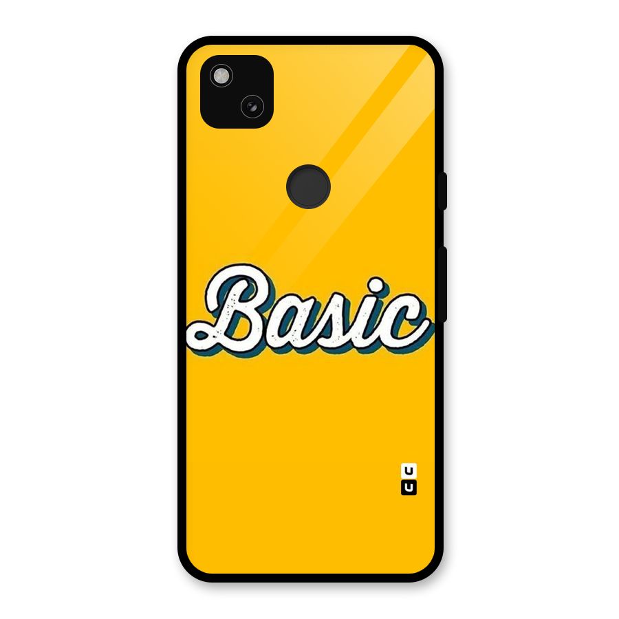 Basic Yellow Glass Back Case for Google Pixel 4a