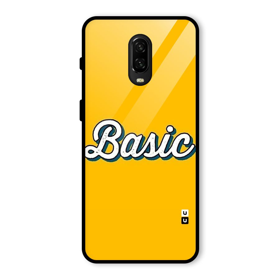 Basic Yellow Glass Back Case for OnePlus 6T