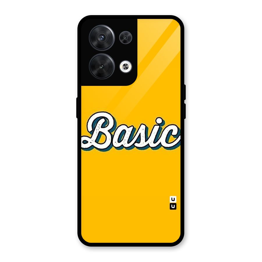 Basic Yellow Glass Back Case for Oppo Reno8 5G