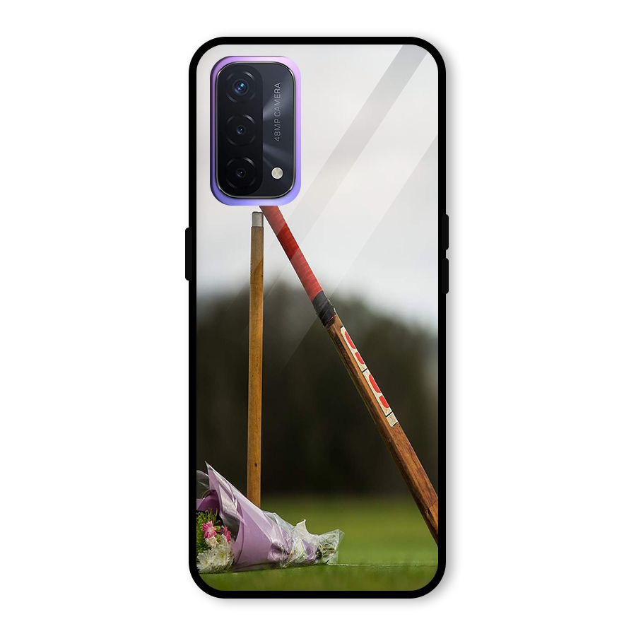 Bat Wicket Glass Back Case for Oppo A74 5G