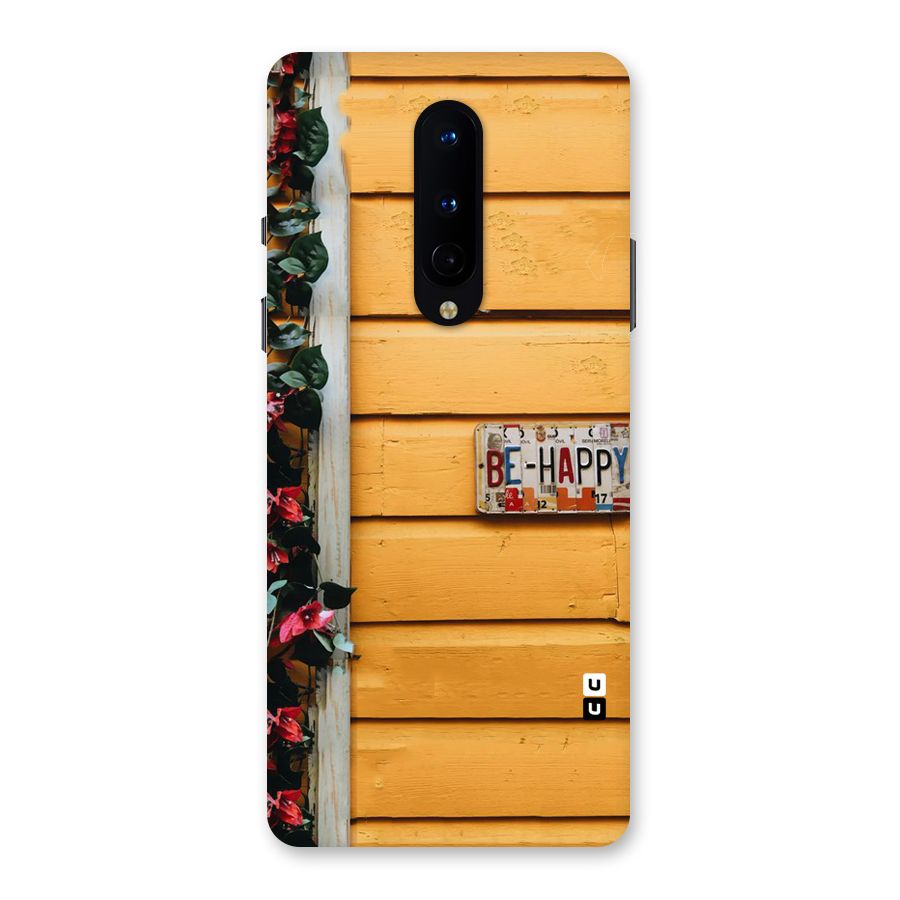 Be Happy Yellow Wall Back Case for OnePlus 8