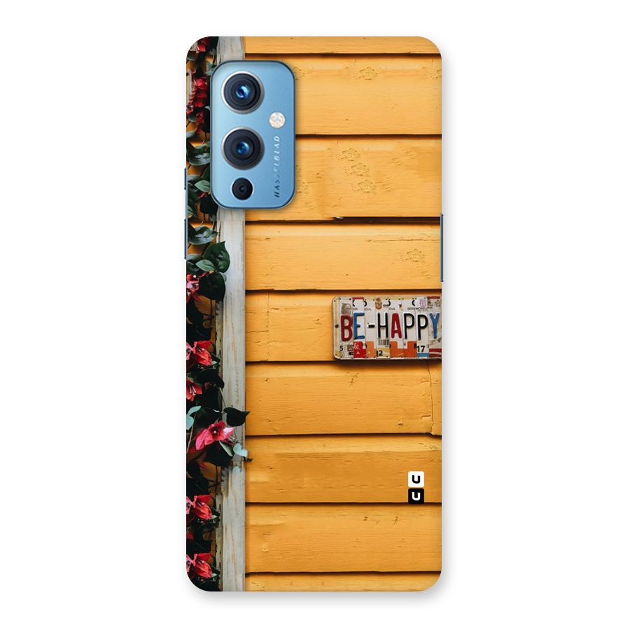 Be Happy Yellow Wall Back Case for OnePlus 9