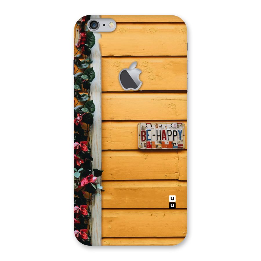 Be Happy Yellow Wall Back Case for iPhone 6 Plus 6S Plus Logo Cut