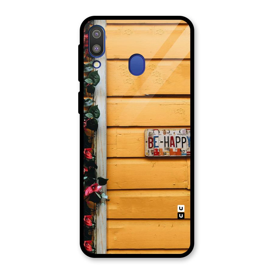 Be Happy Yellow Wall Glass Back Case for Galaxy M20