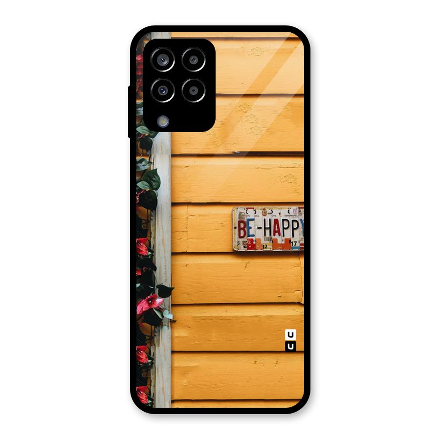Be Happy Yellow Wall Glass Back Case for Galaxy M33