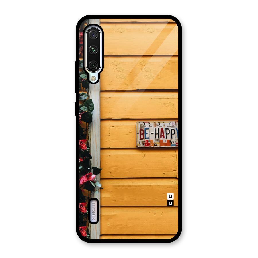 Be Happy Yellow Wall Glass Back Case for Mi A3