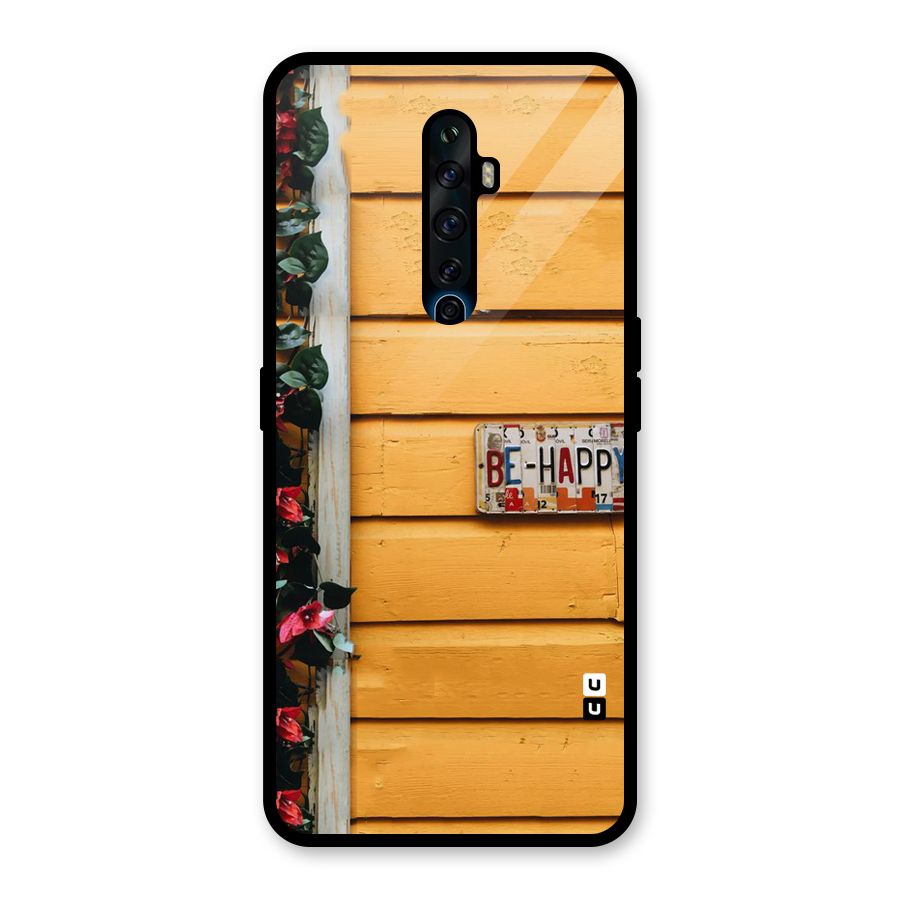 Be Happy Yellow Wall Glass Back Case for Oppo Reno2 Z