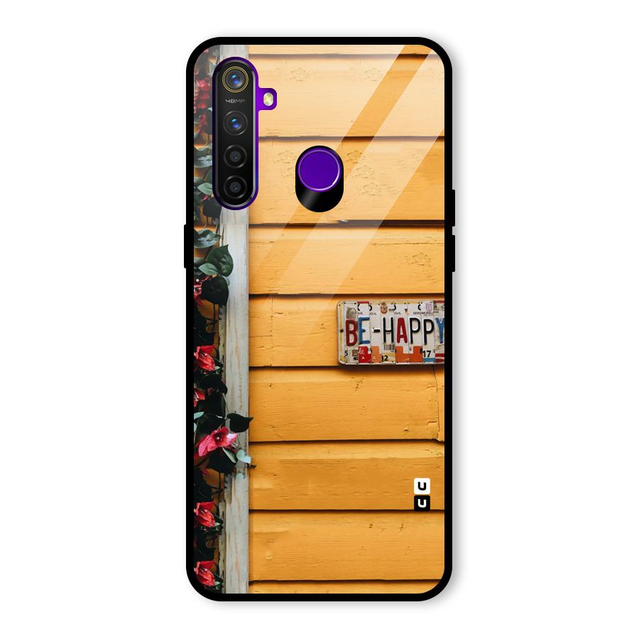 Be Happy Yellow Wall Glass Back Case for Realme 5 Pro