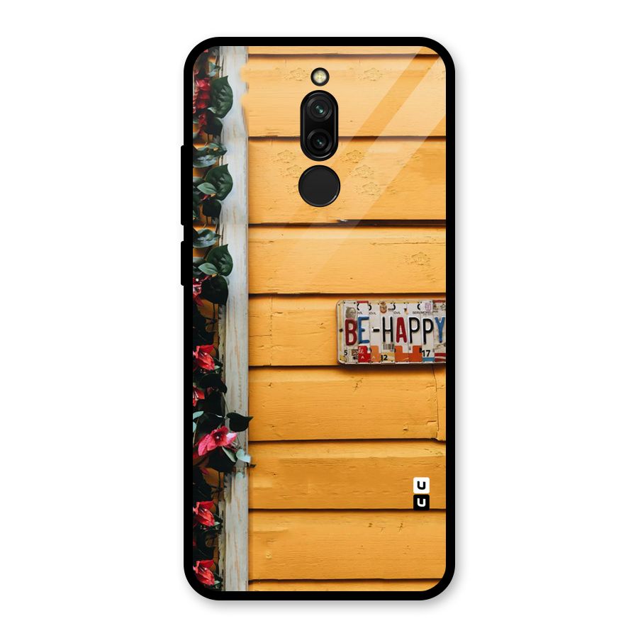 Be Happy Yellow Wall Glass Back Case for Redmi 8