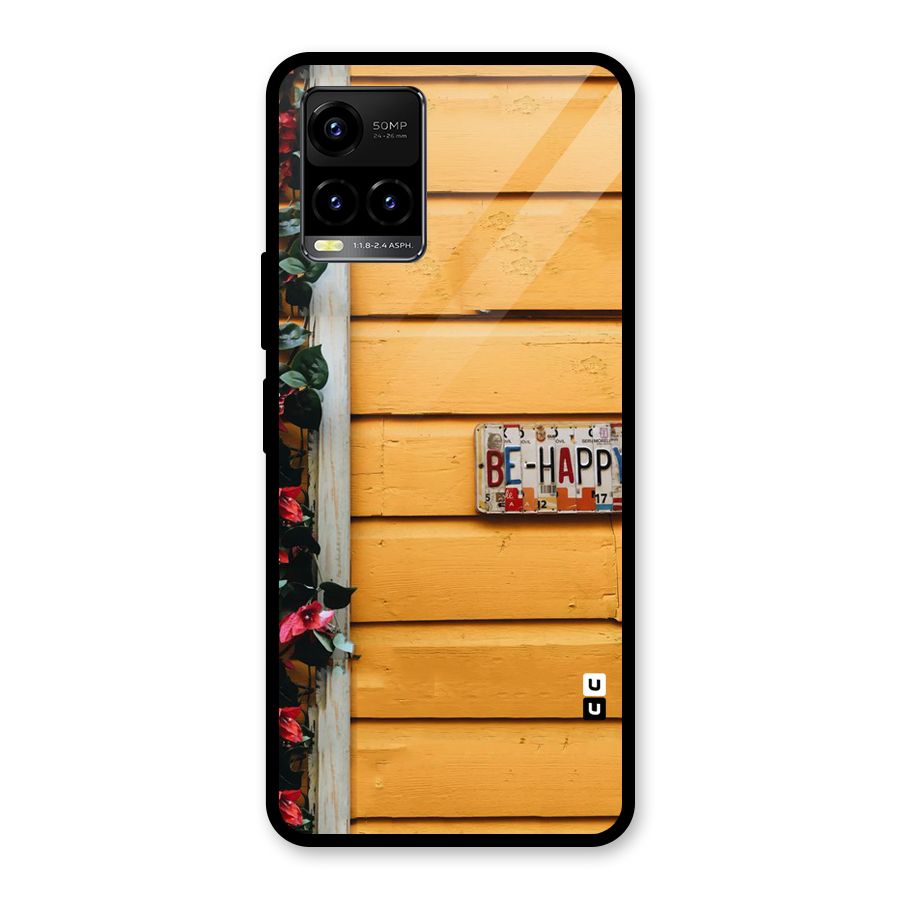 Be Happy Yellow Wall Glass Back Case for Vivo Y21T