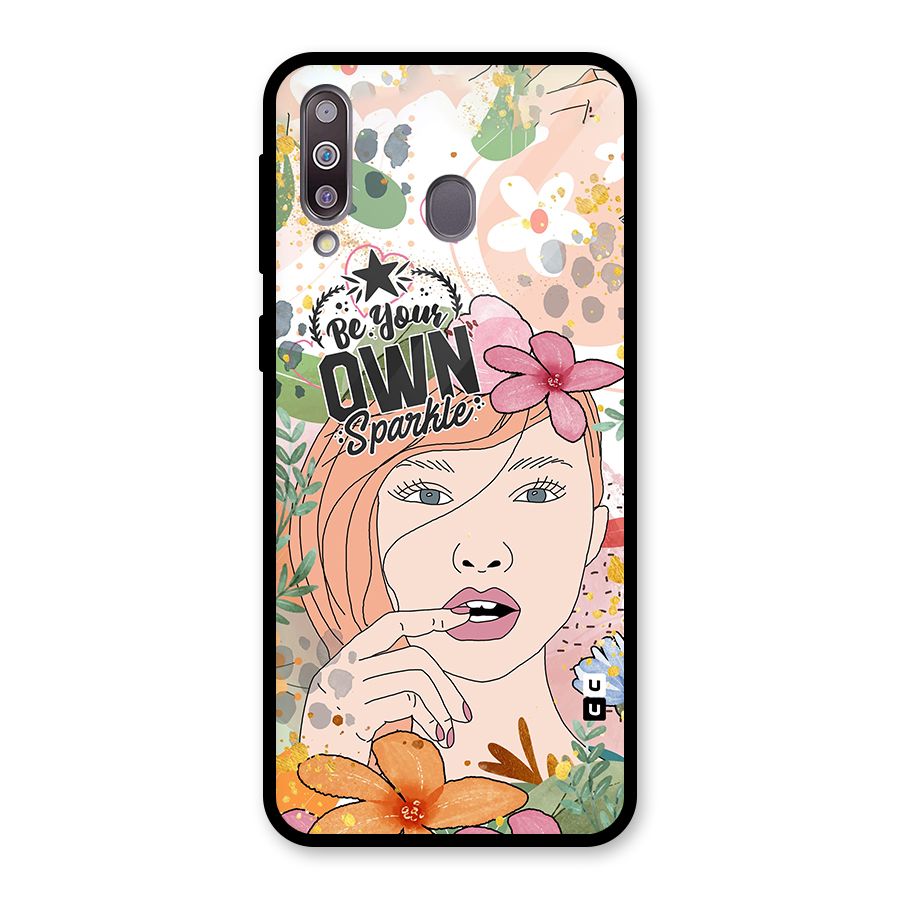 Be Your Own Sparkle Glass Back Case for Galaxy M30