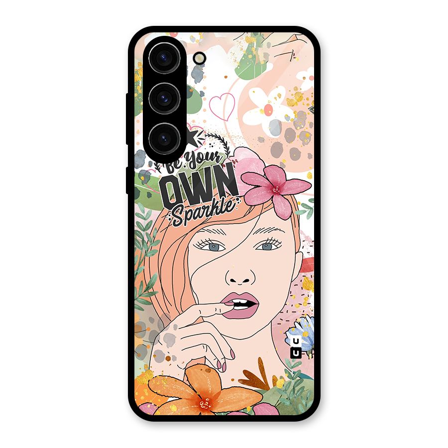 Be Your Own Sparkle Glass Back Case for Galaxy S23 Plus