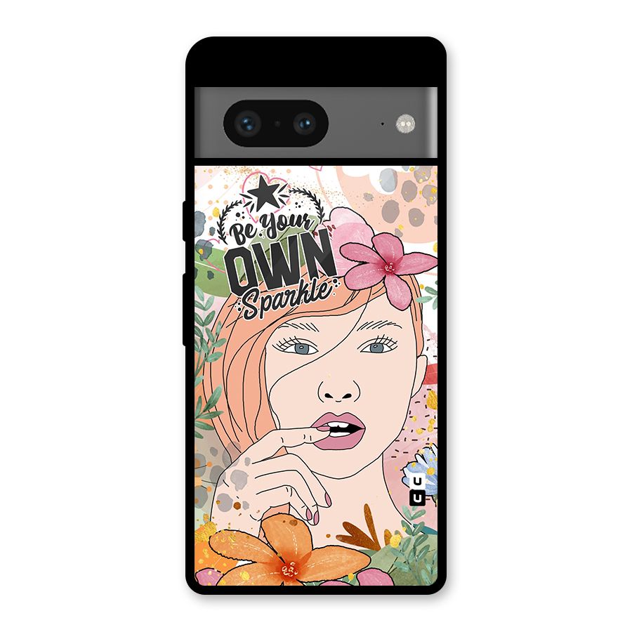 Be Your Own Sparkle Glass Back Case for Google Pixel 7