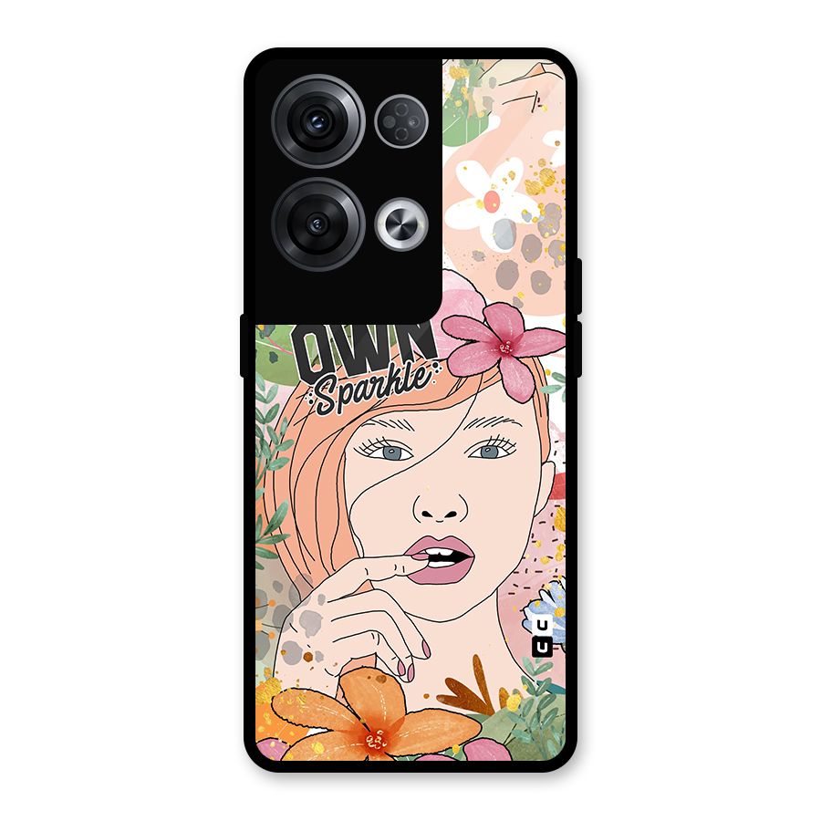 Be Your Own Sparkle Glass Back Case for Oppo Reno8 Pro 5G