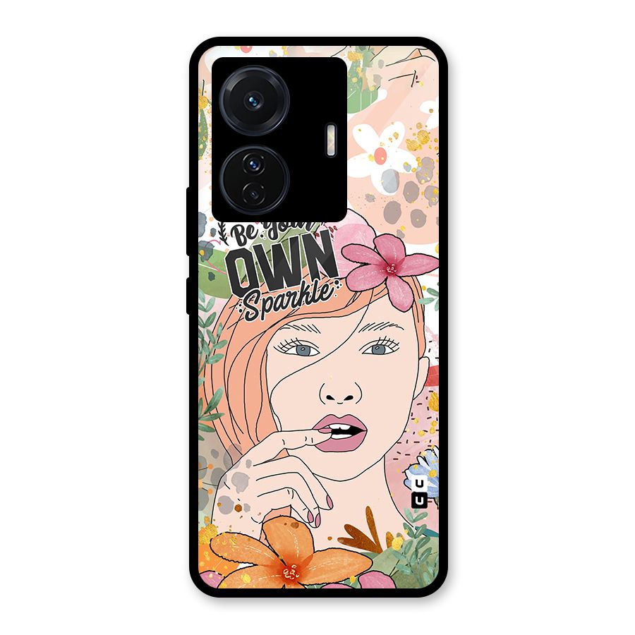 Be Your Own Sparkle Glass Back Case for Vivo T1 Pro