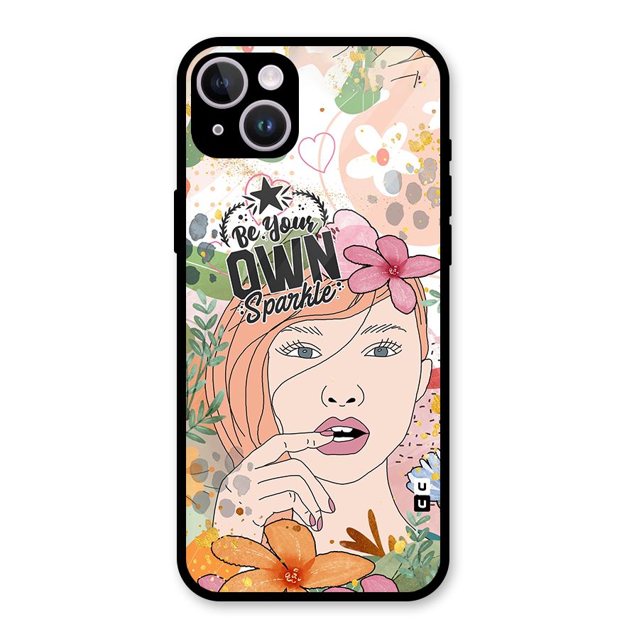 Be Your Own Sparkle Glass Back Case for iPhone 14 Plus